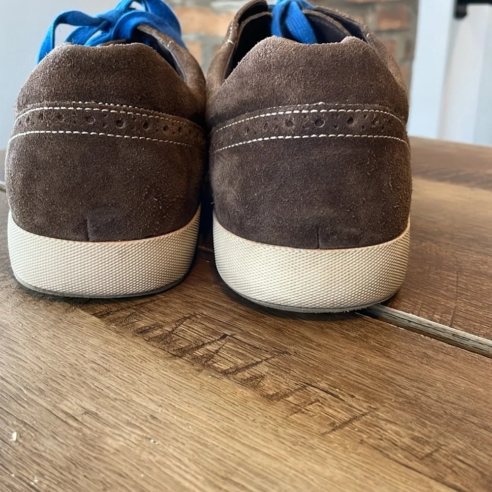 Men Tsubo Brown Leather/Suede Sneakers Aeson Urban Wingtip Blue Laces‎ 12